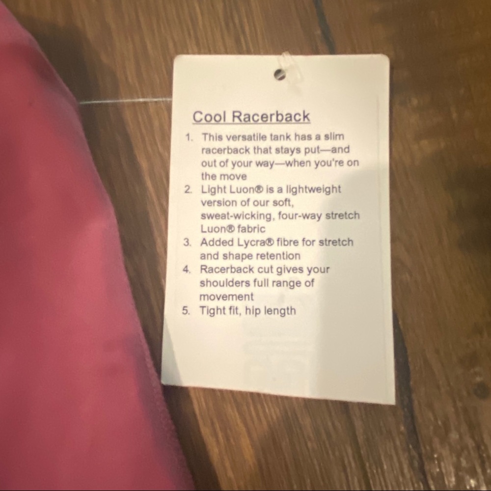 Lululemon “Cool Racerback” Tank (Size 6) - Picture 3 of 5